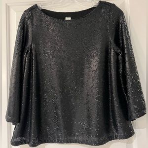 Gap, NWT, matte, black sequence, dressy top, XS